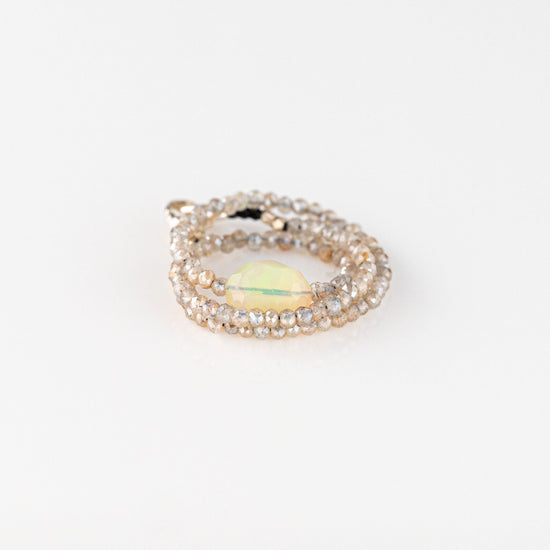 Labradorite + Opal Beaded Bracelet