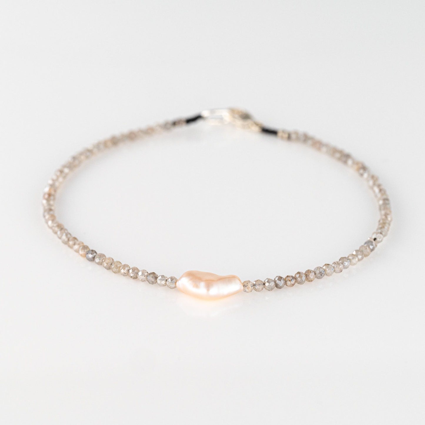 Mystic Moonstone + Pearl Beaded Bracelet