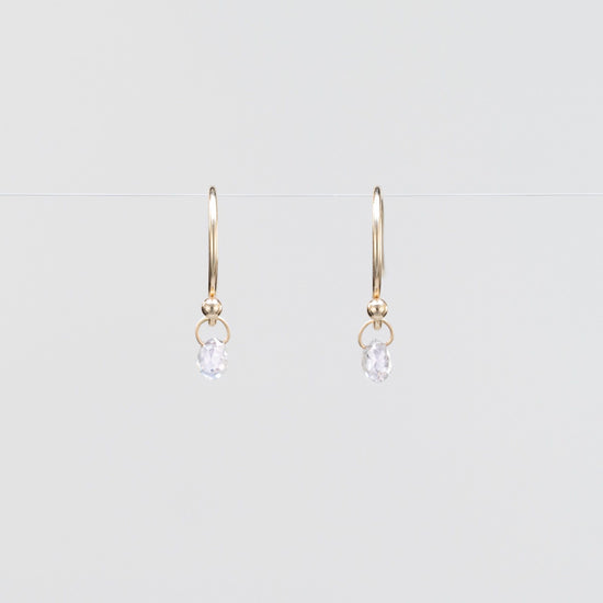 14K Grey Diamond Briolette Earrings