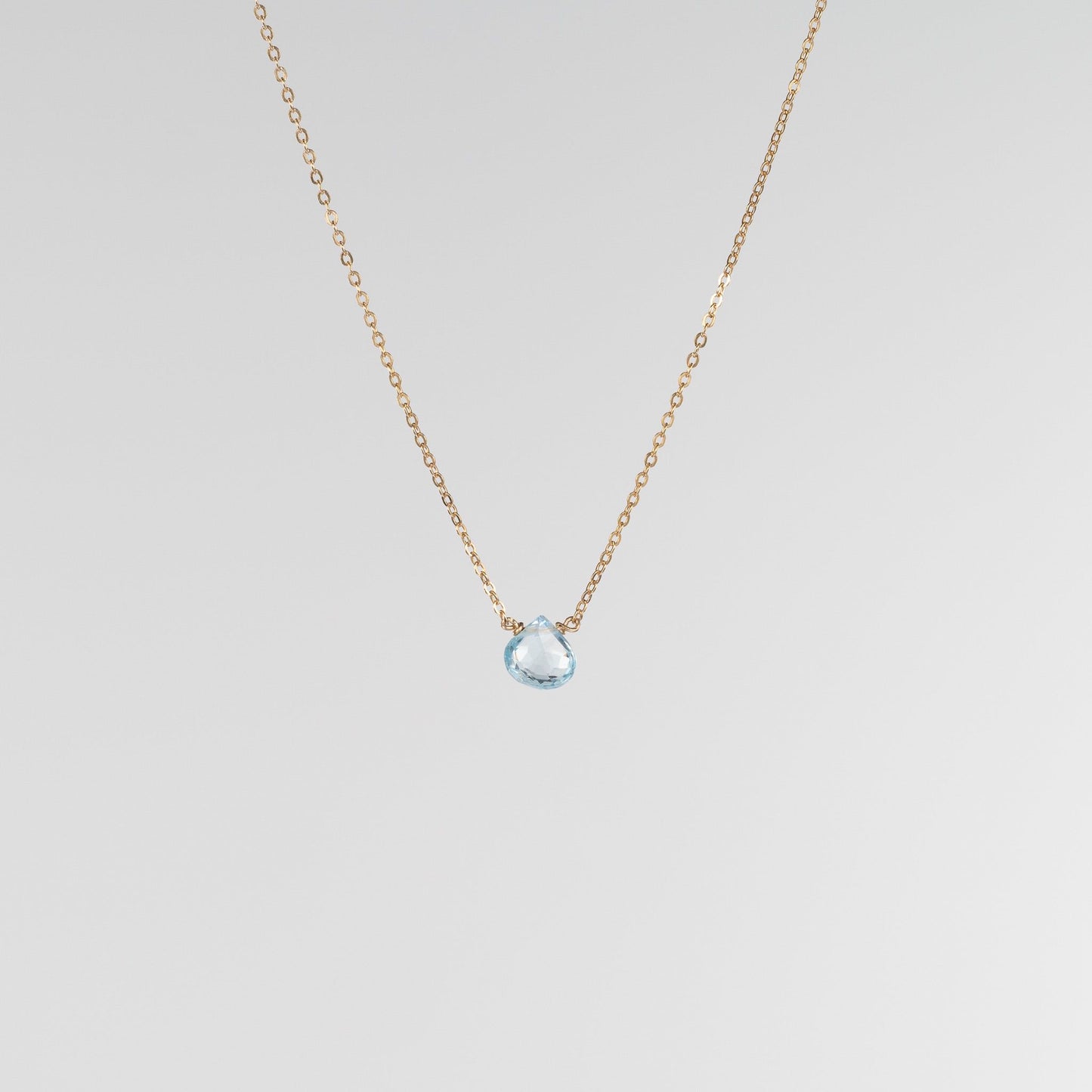 Danielle Welmond Petite Baby Blue Topaz Drop Necklace
