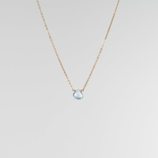 Danielle Welmond Petite Baby Blue Topaz Drop Necklace