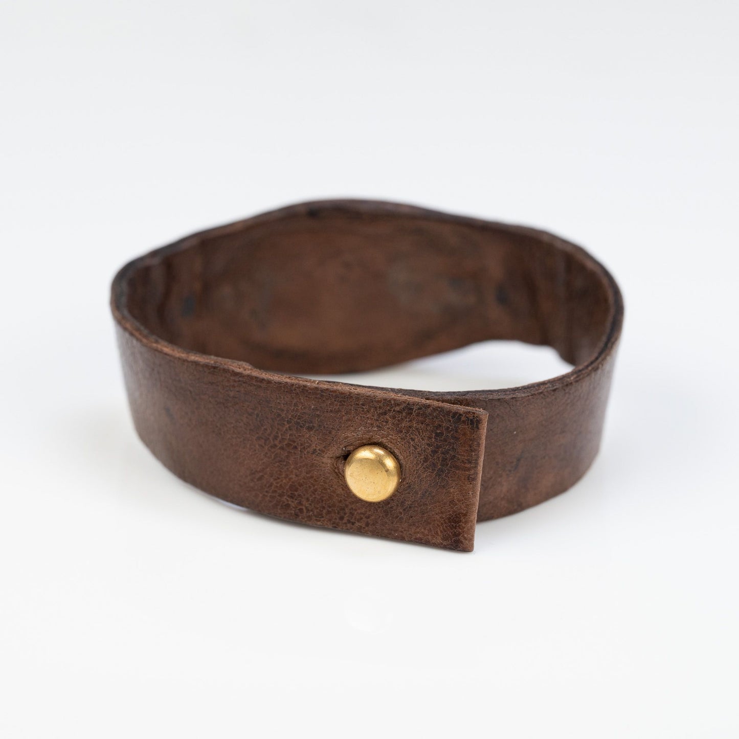 Labradorite Brown Leather Cuff