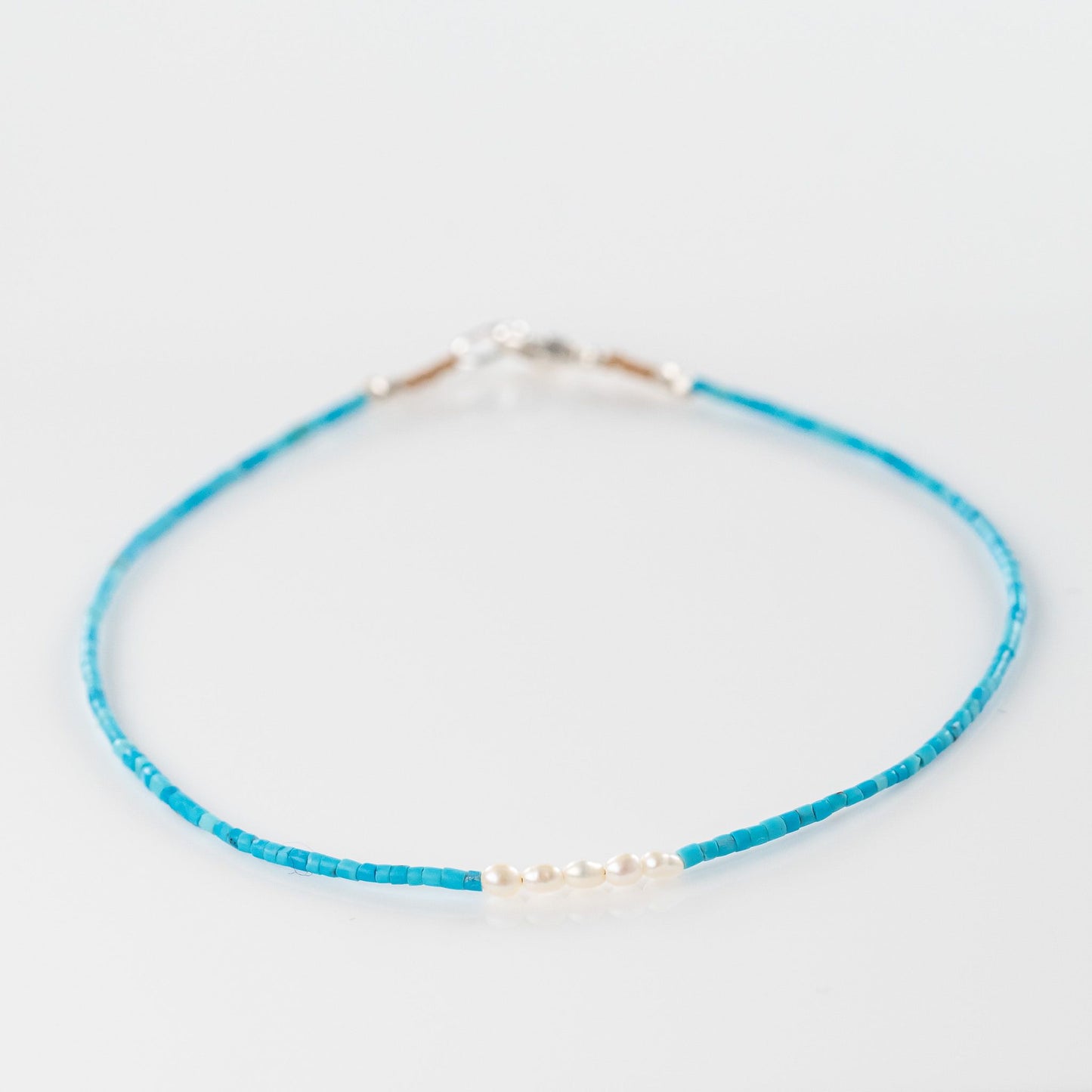 Heishi Turquoise + 5 Pearl Beaded Bracelet