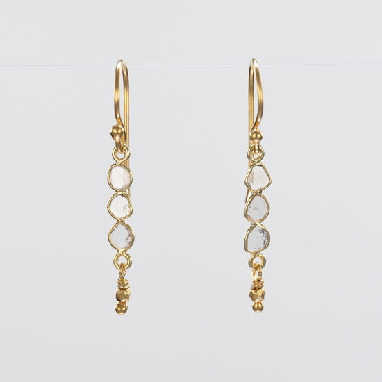 Golden Diamond Slice Earrings