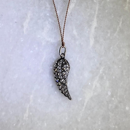 Black Rhodium + Diamond Wing Pendant