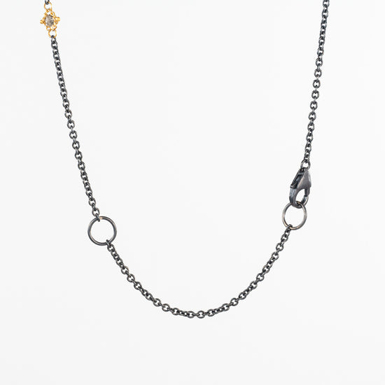 AMÁLI Textile Station Chain Necklace in Grey Diamond