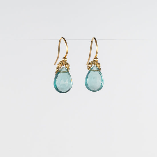 Load image into Gallery viewer, Danielle Welmond Aquamarine Quartz Drop Earrings
