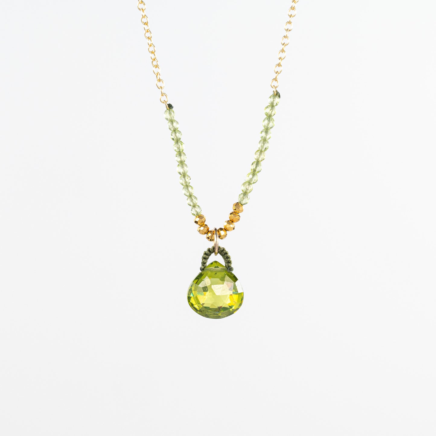 Danielle Welmond Peridot Drop Necklace with Petite Peridot Accent Beads