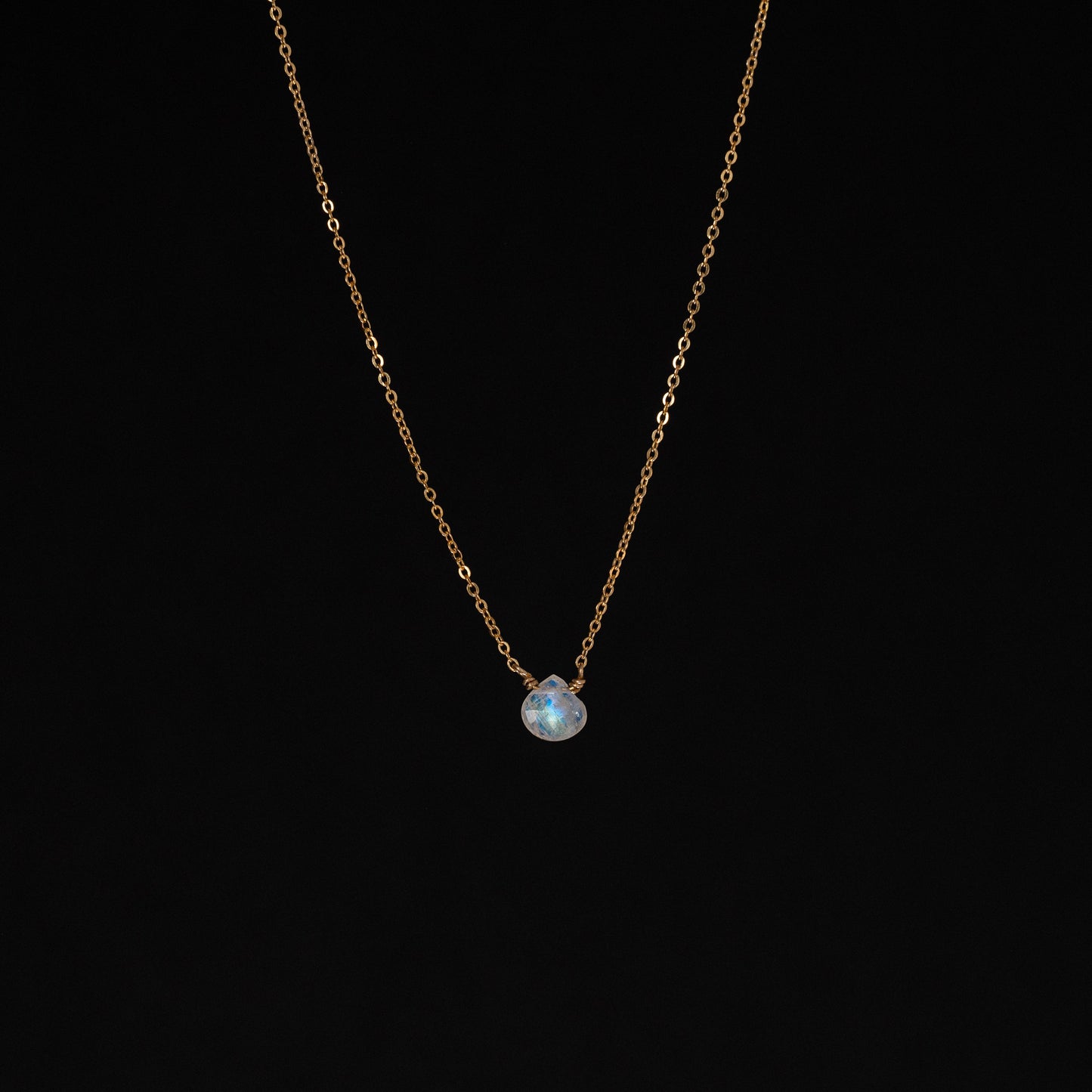 Danielle Welmond Petite Rainbow Moonstone Drop Necklace
