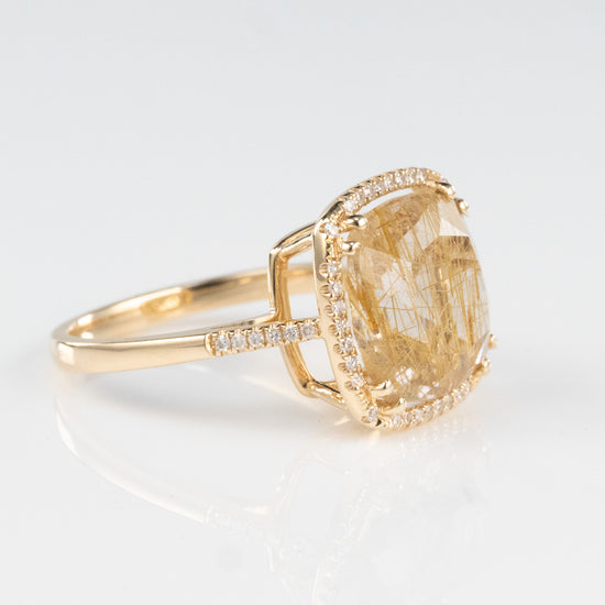 LIVEN 14K One-of-a-Kind Rutilated Quartz Ring