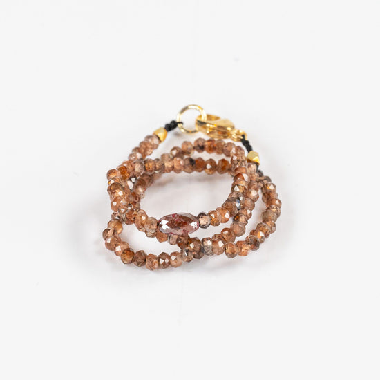 Andalucite + Brown Diamond Beaded Bracelet