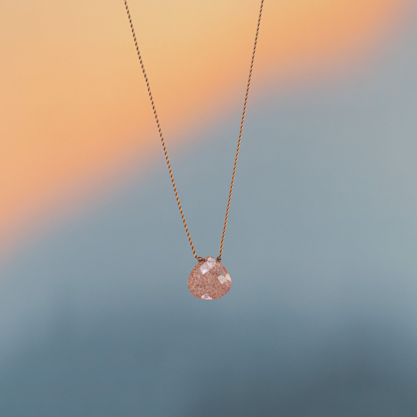 Strawberry Quartz Zen Gem Necklace