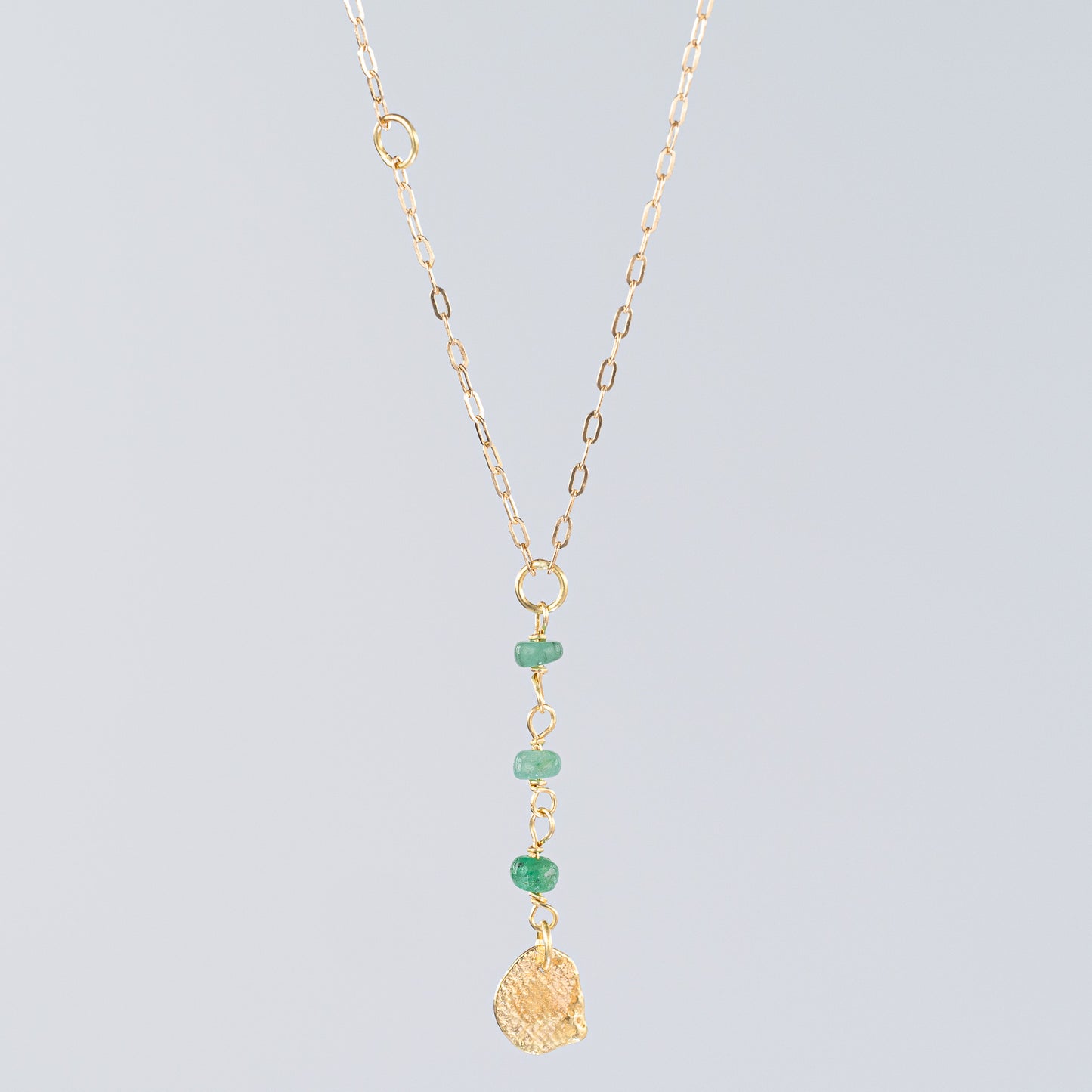 Emerald Fatima 14K Necklace