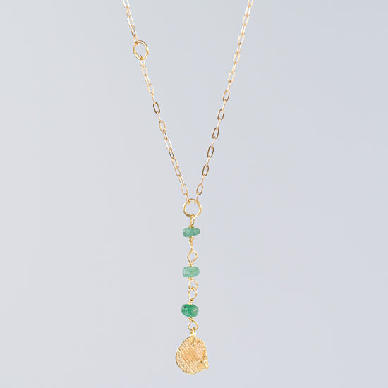 Emerald Fatima 14K Necklace