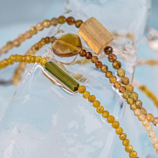 Olive Opal + Tourmaline Beaded Bracelet