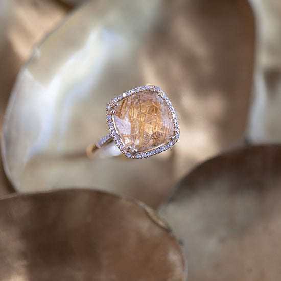 LIVEN 14K One-of-a-Kind Rutilated Quartz Ring