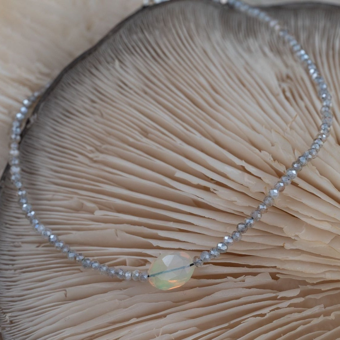 Labradorite + Opal Beaded Bracelet