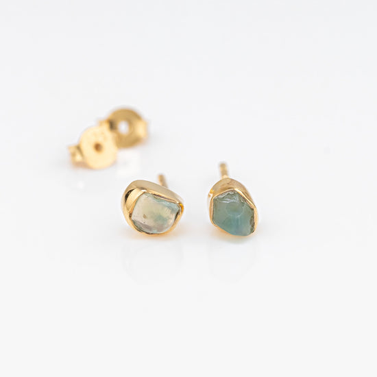 Load image into Gallery viewer, Green Hued Australian Opal Stud Earrings
