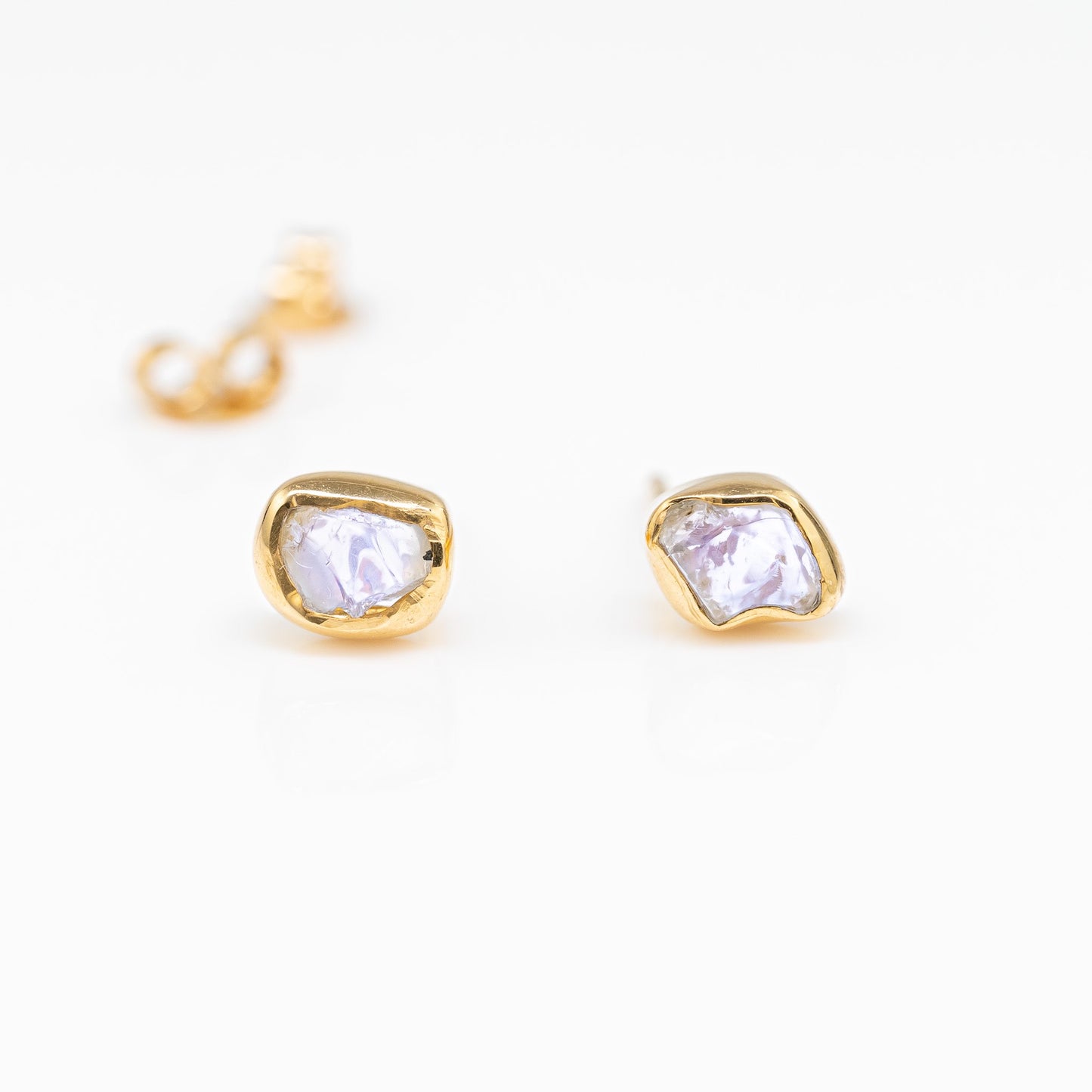 Blue Hued Australian Opal Stud Earrings
