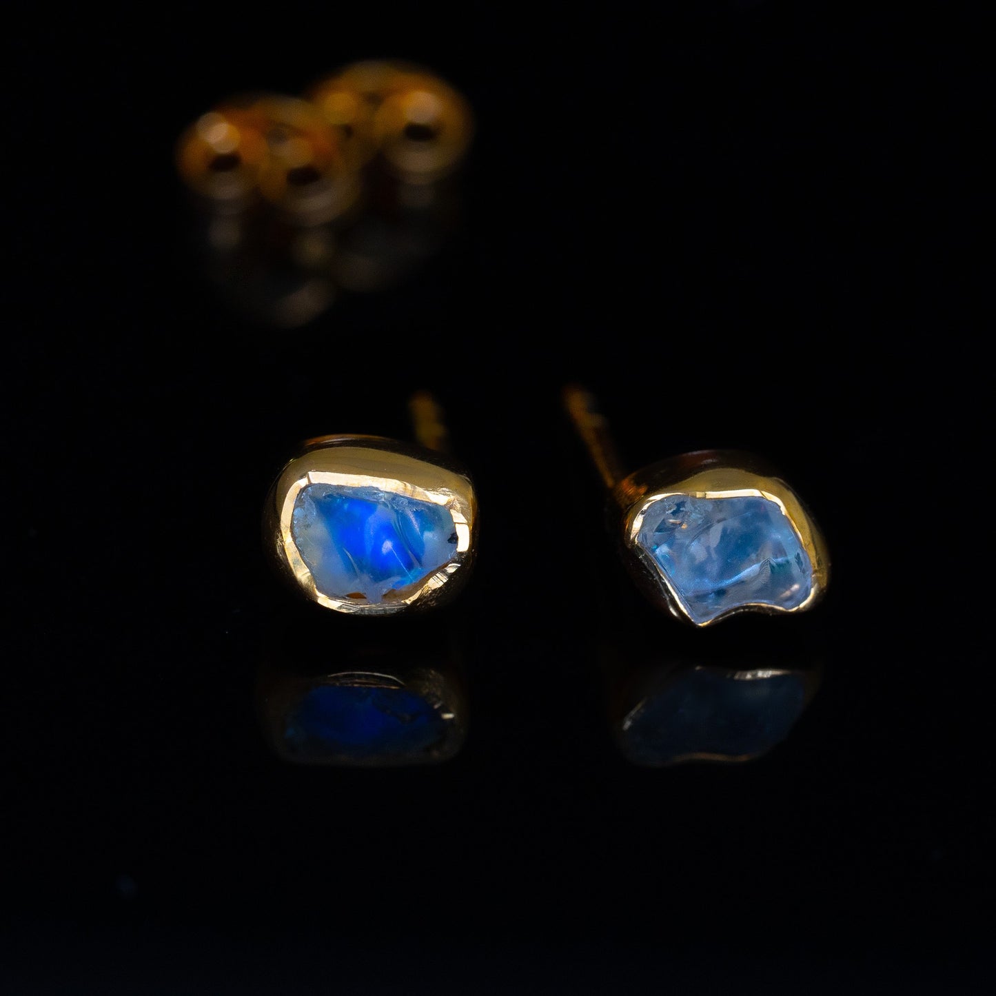 Load image into Gallery viewer, Blue Hued Australian Opal Stud Earrings
