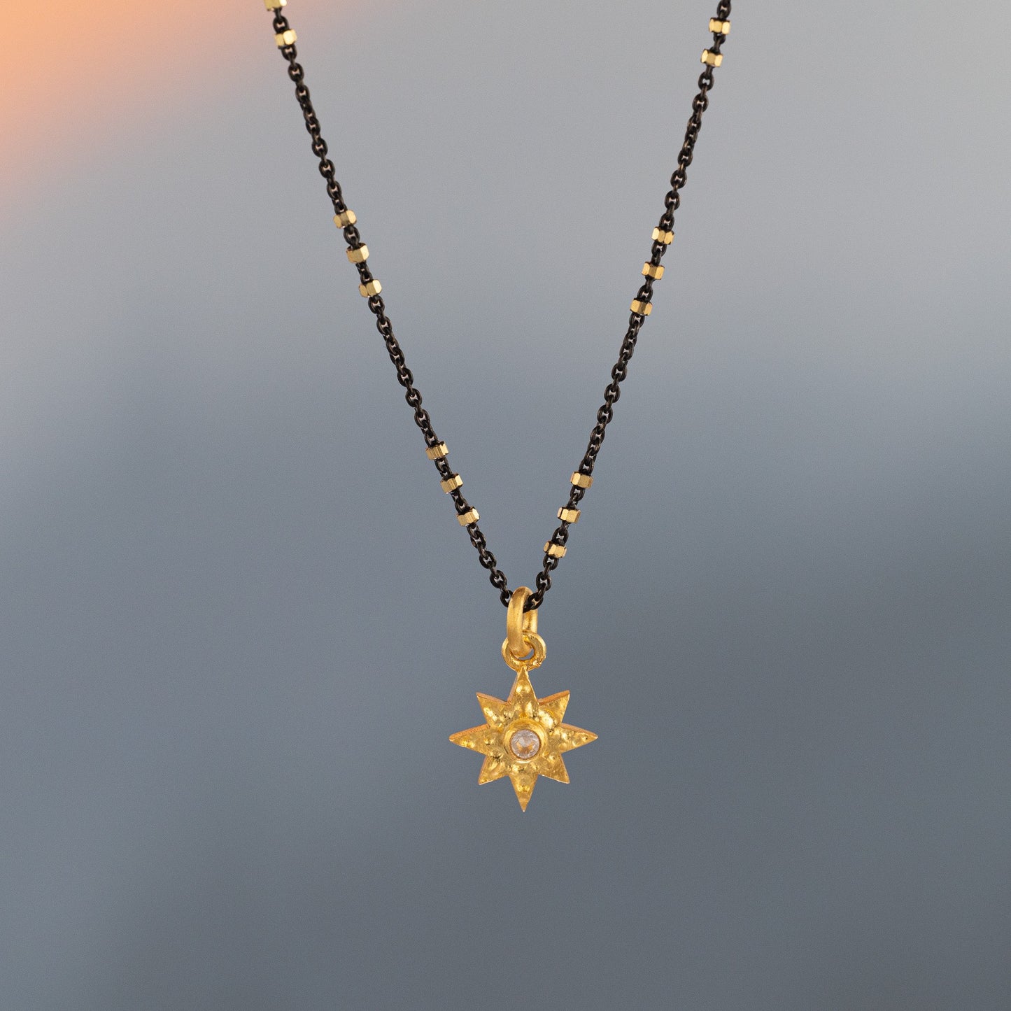 Load image into Gallery viewer, Rana Golden Starburst Moonstone Necklace
