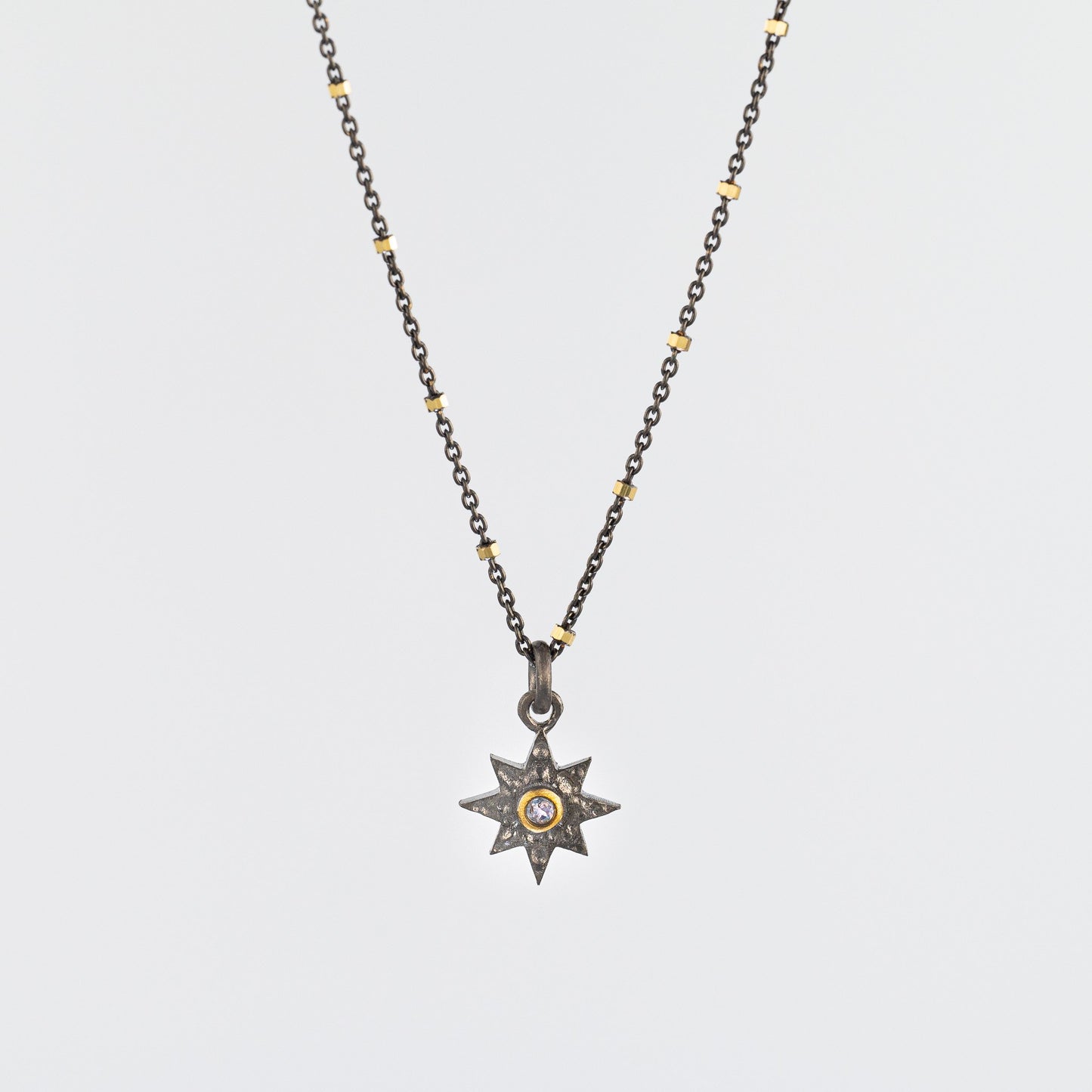 Load image into Gallery viewer, Rana Starburst Sterling Silver Moonstone Necklace
