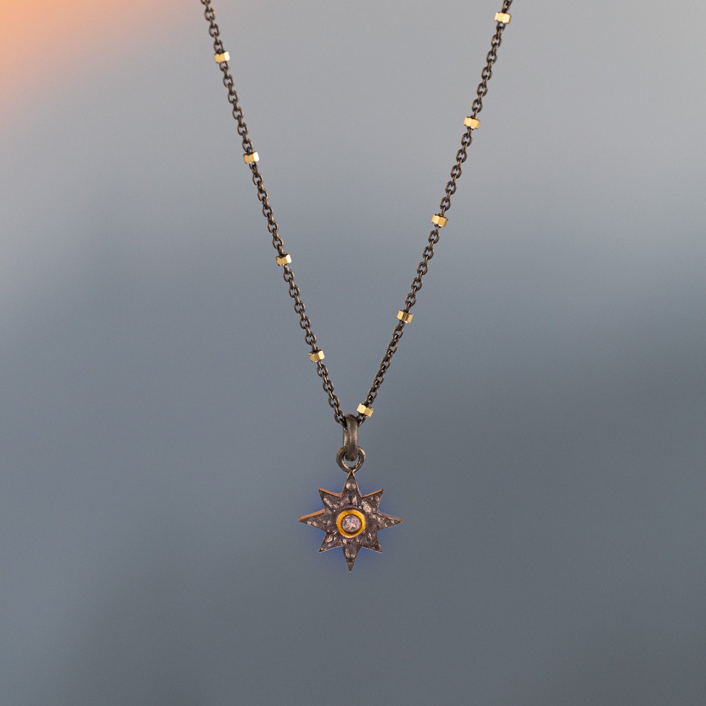 Load image into Gallery viewer, Rana Starburst Sterling Silver Moonstone Necklace
