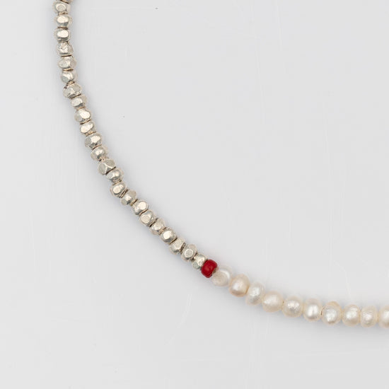 Silver Beaded Bracelet and  Seed Pearl Bracelet