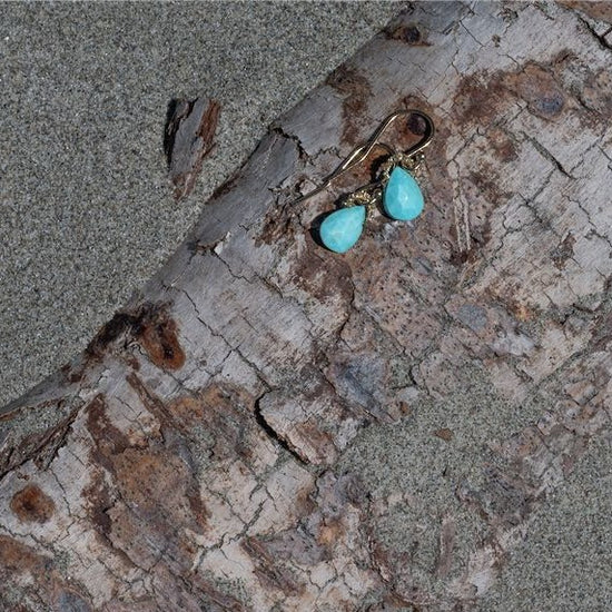 Load image into Gallery viewer, Danielle Welmond Sleeping Beauty Turquoise Drop Earrings
