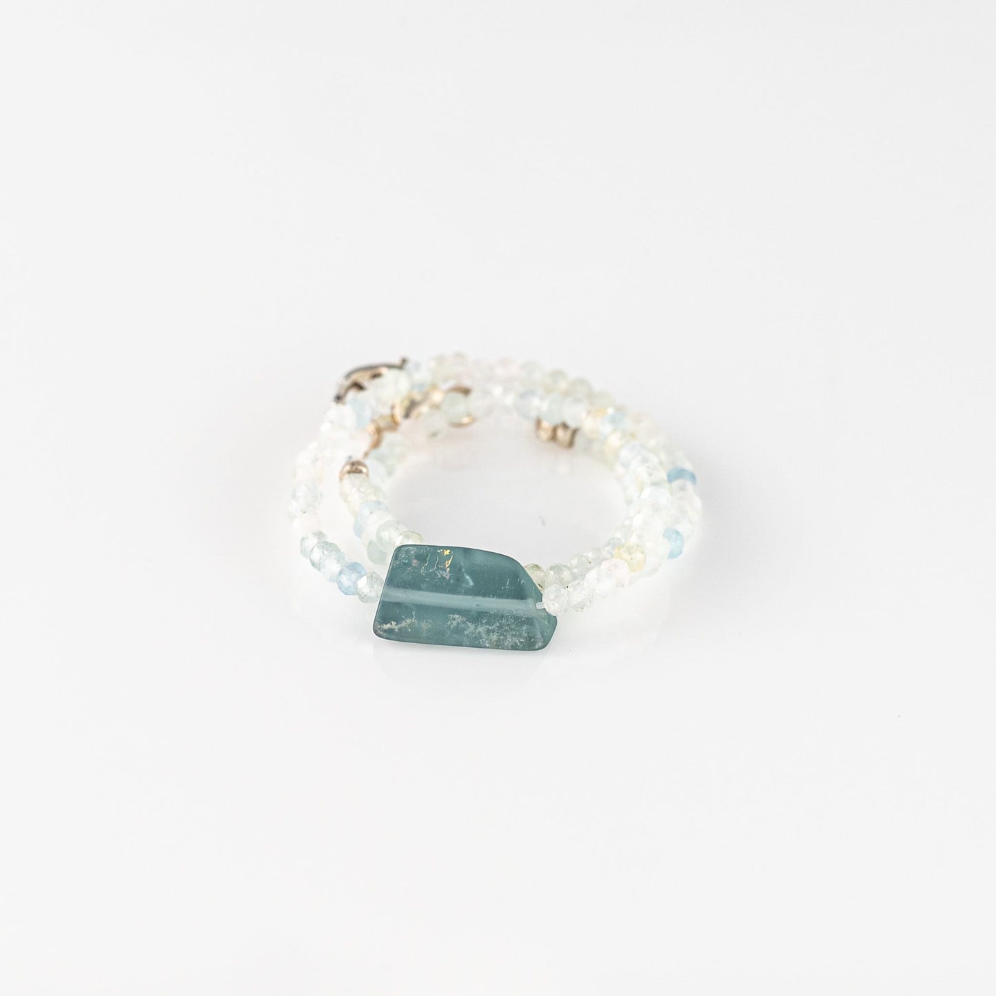 Aquamarine + Tourmaline Beaded Bracelet