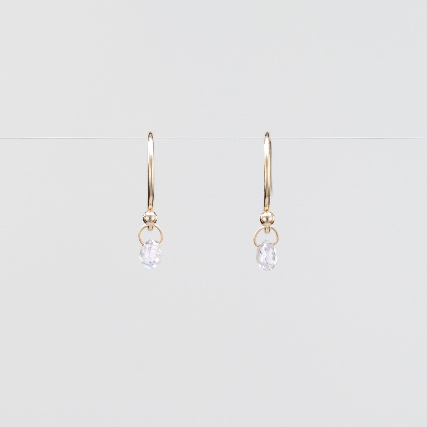 14K Grey Diamond Briolette Earrings