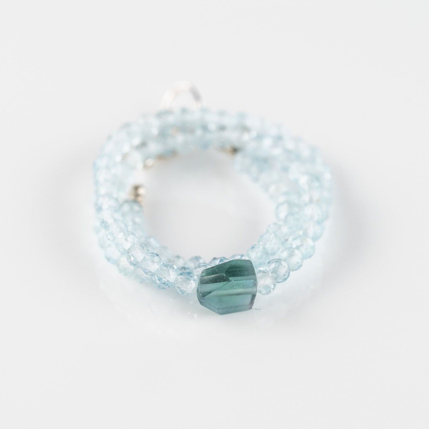 Blue Topaz + Tourmaline Beaded Bracelet