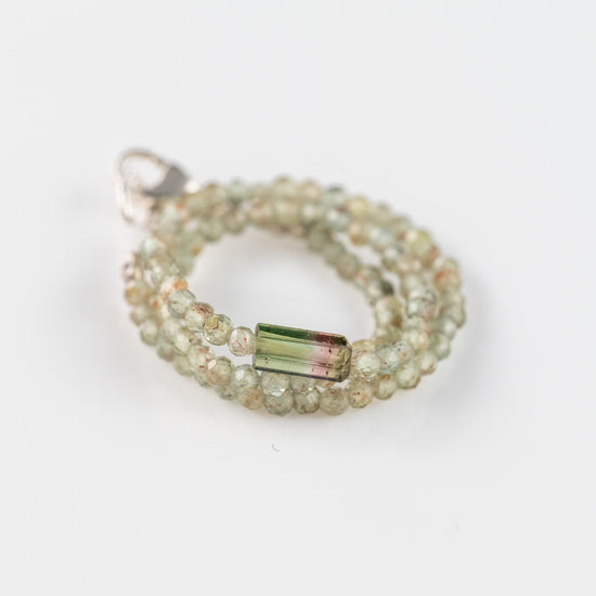 Green Apatite + Tourmaline Beaded Bracelet