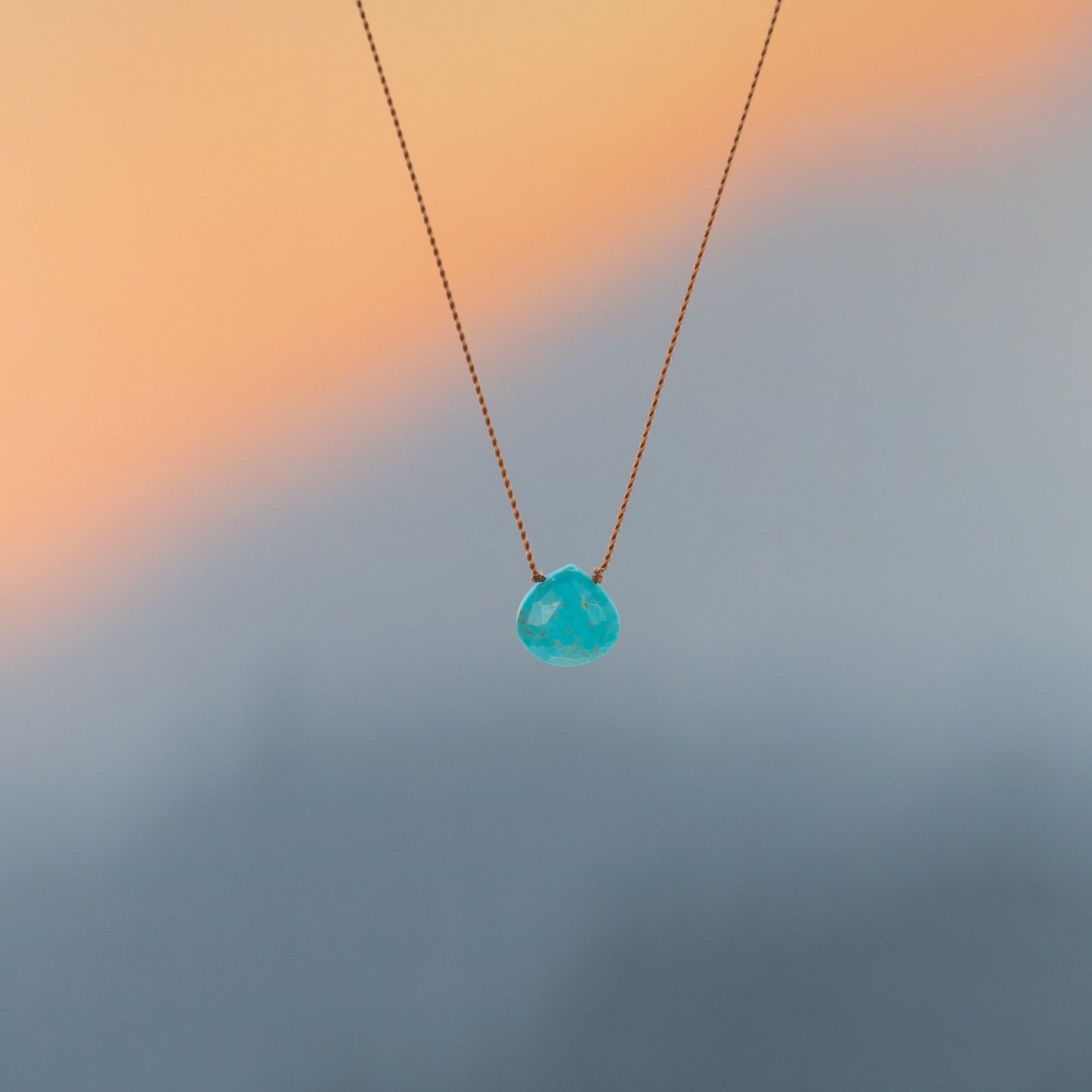 Sleeping Beauty Faceted Turquoise Zen Gem Necklace