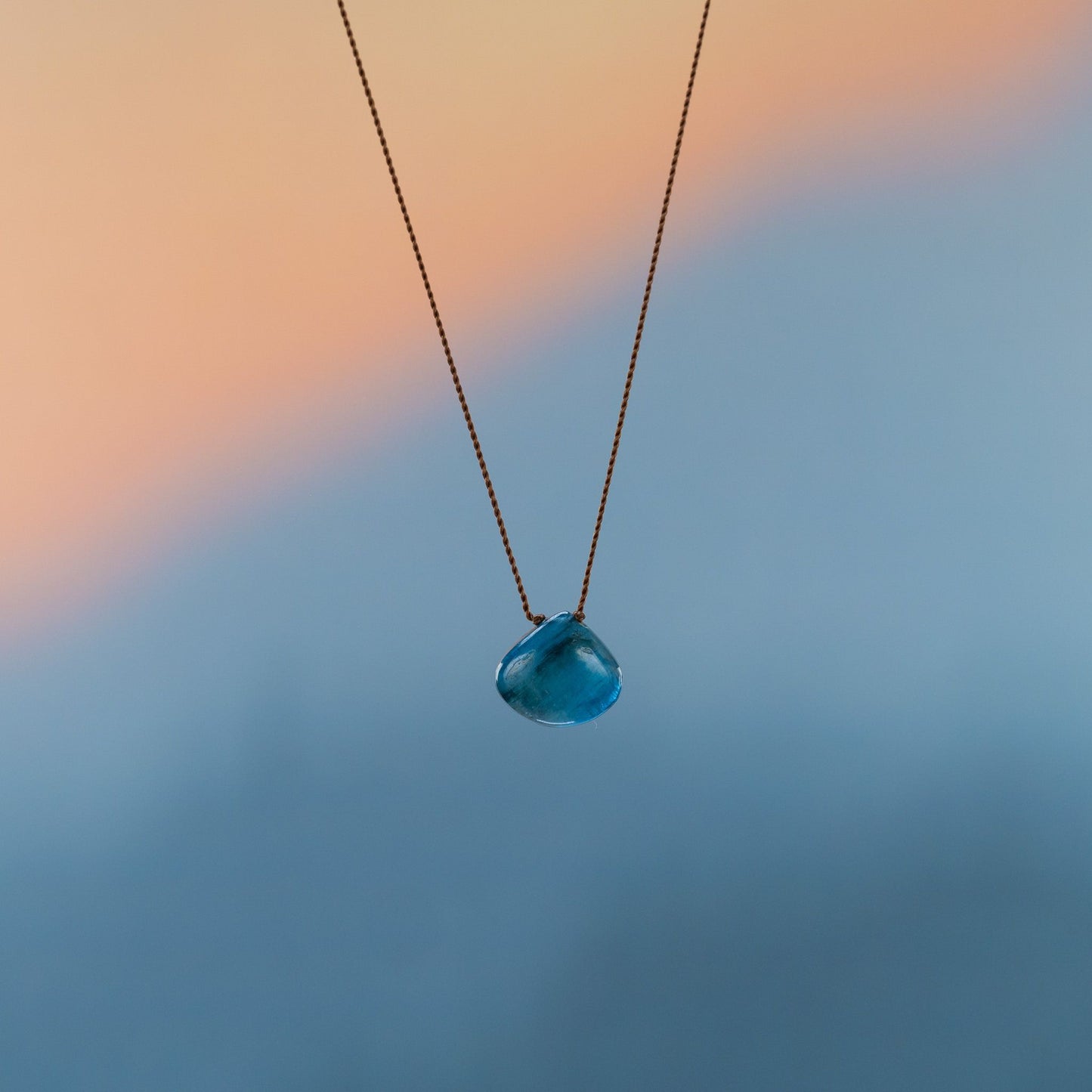 Large Teal Kyanite Zen Gem Necklace