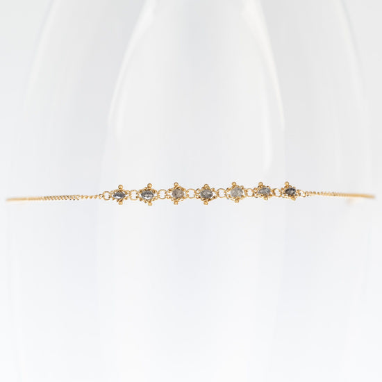 AMÁLI 18K Yellow Gold Petite Textile Bracelet in Grey Diamond
