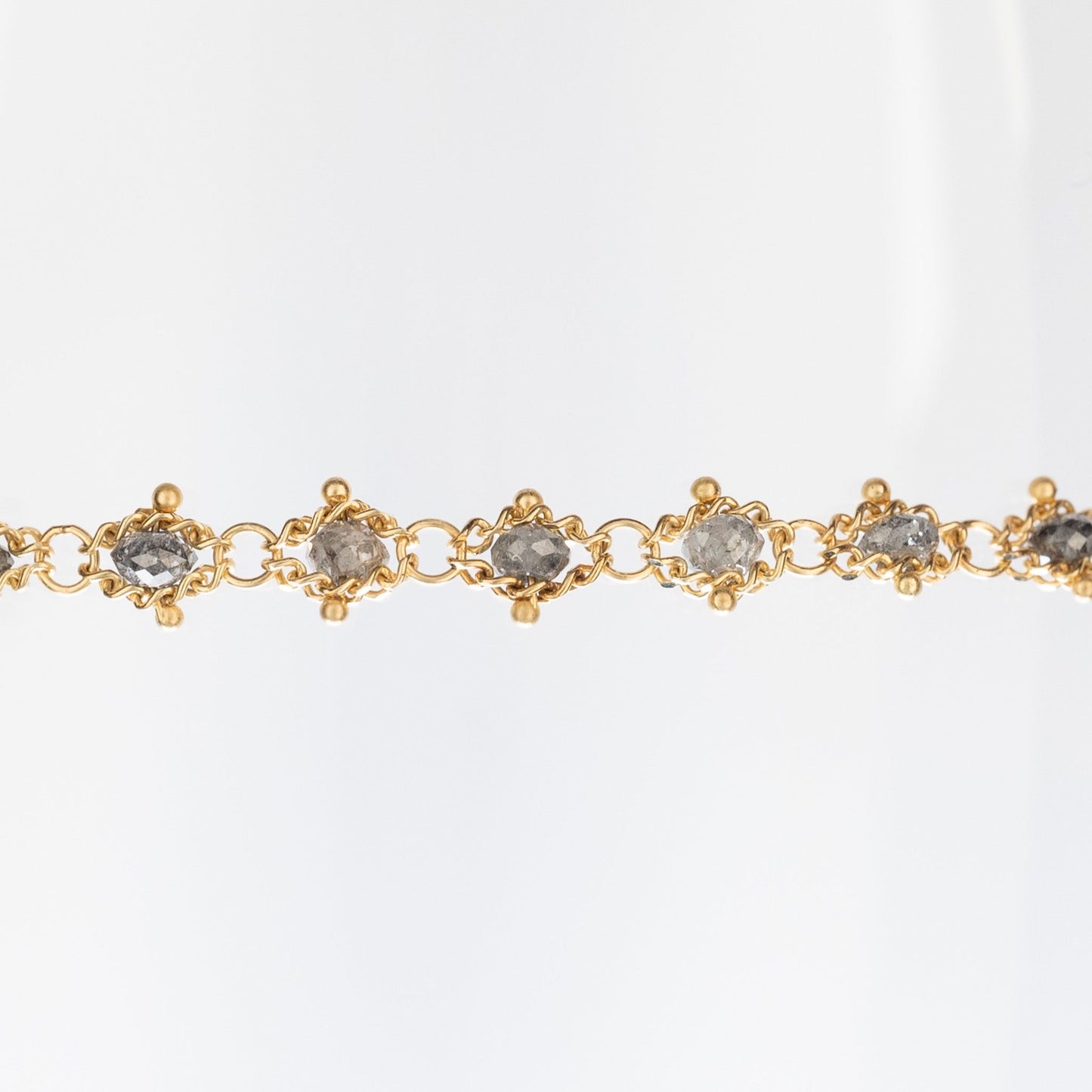 Load image into Gallery viewer, AMÁLI 18K Yellow Gold Petite Textile Bracelet in Grey Diamond
