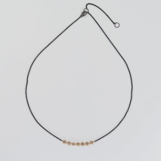 Load image into Gallery viewer, AMÁLI Contrast Textile Necklace in Grey Diamond
