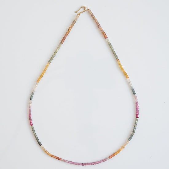14K Yellow Gold Multi Sapphire Necklace