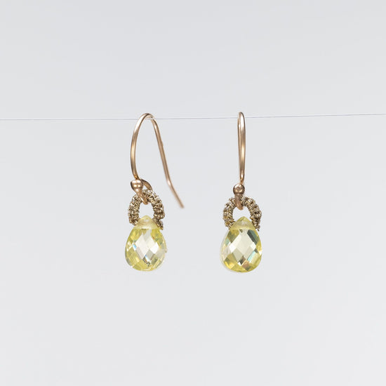 Load image into Gallery viewer, Danielle Welmond Petite Lemon Quartz Drop Earrings
