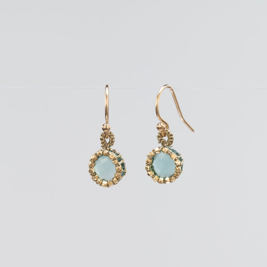 Danielle Welmond Caged Indicolite Earrings with Nugget Orbit