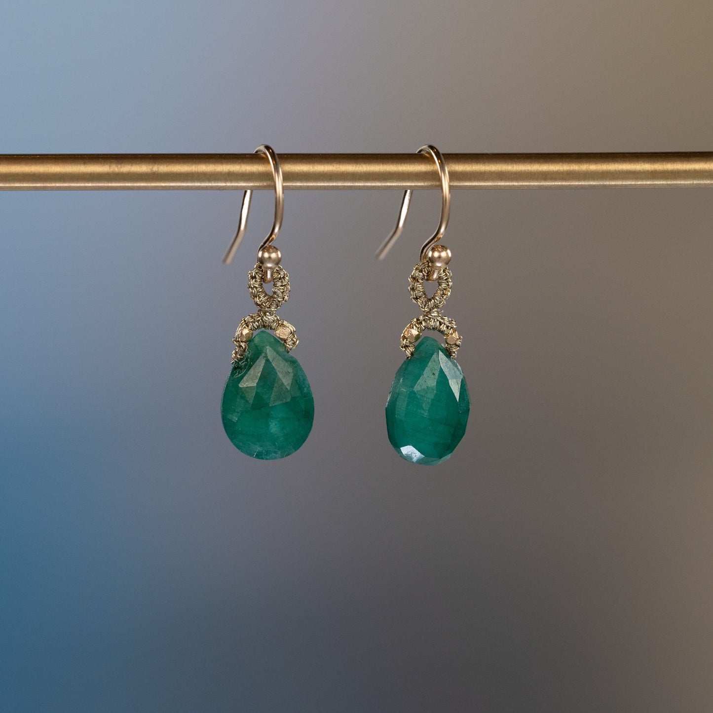 Danielle Welmond Emerald Drop Earrings