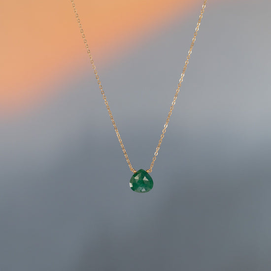 Load image into Gallery viewer, Danielle Welmond Petite Emerald Drop Necklace
