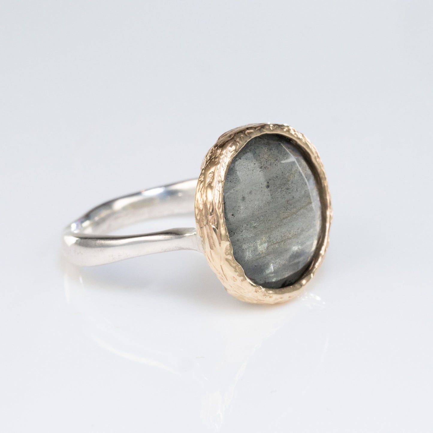 Danielle Welmond 14K and Sterling Banded Labradorite Ring