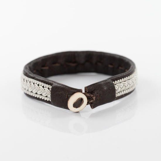 Load image into Gallery viewer, Corfu Double Strand Braid Brown Bracelet with Twist Boarder
