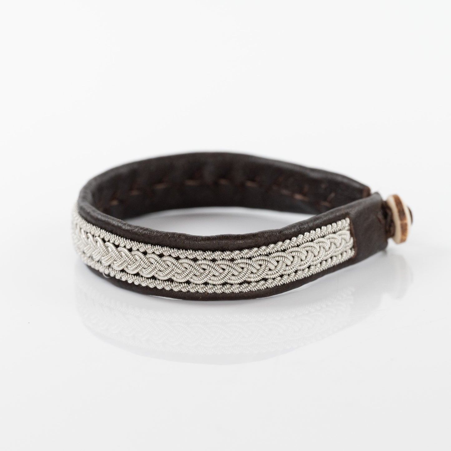 Corfu Double Strand Braid Brown Bracelet with Twist Boarder