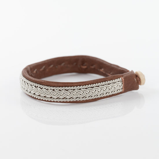 Load image into Gallery viewer, Corfu Double Strand Braid Chestnut Bracelet with Twist Boarder

