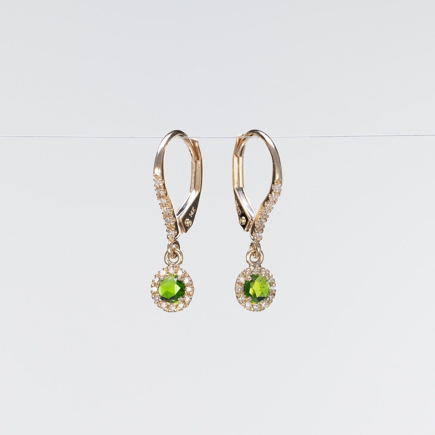 Load image into Gallery viewer, LIVEN 14K Yellow Gold Rosie Chrome Diopside Earrings

