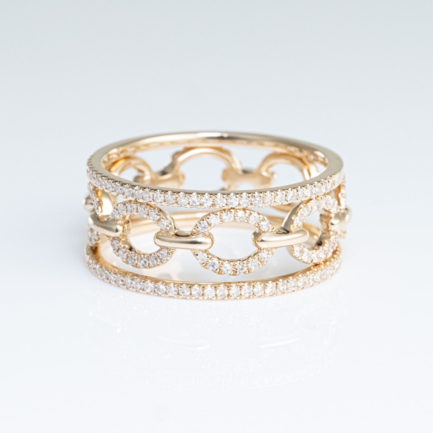 Load image into Gallery viewer, LIVEN 14K Yellow Gold Chain Link Eternity Band
