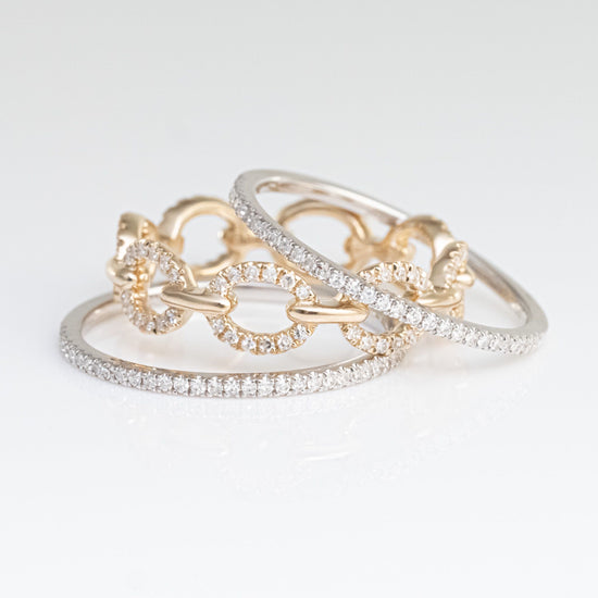 Load image into Gallery viewer, LIVEN 14K Yellow Gold Chain Link Eternity Band
